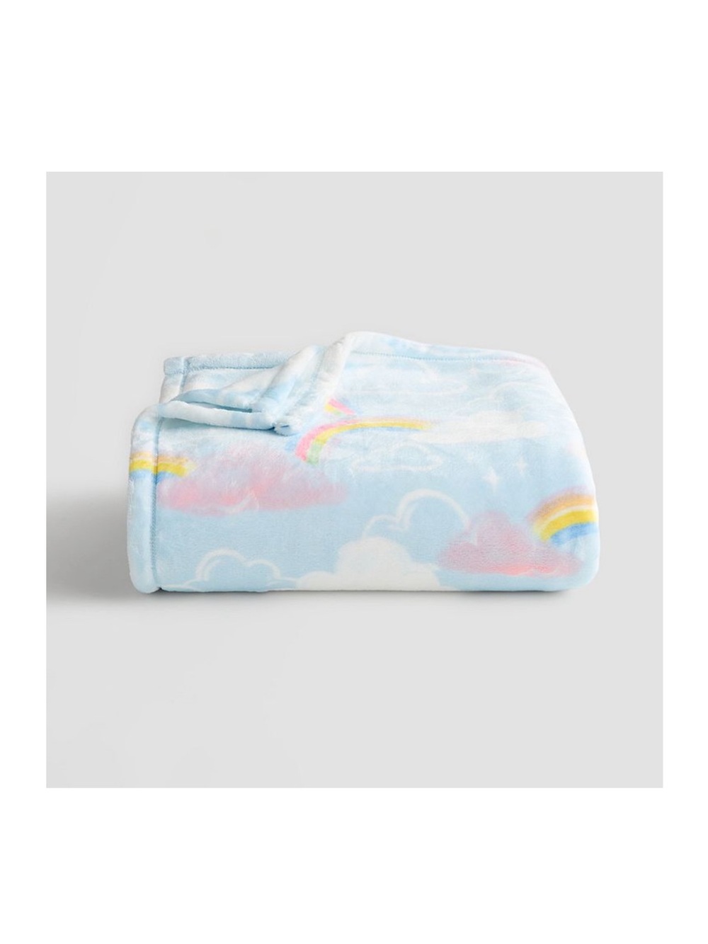 🌈 The Big One Kids Rainbow Cloud Flannel Throw Blanket 60” x 72”